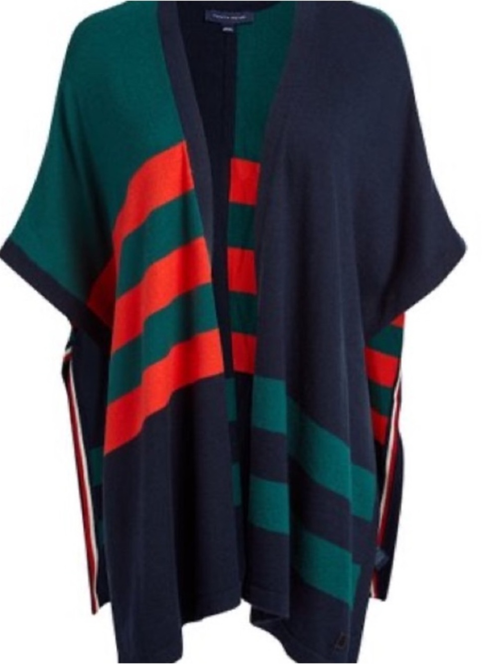 Rugby Tommy Hilfiger Knit Cape Stripes Arm Holes 32” Length All Season NEW VIRAL